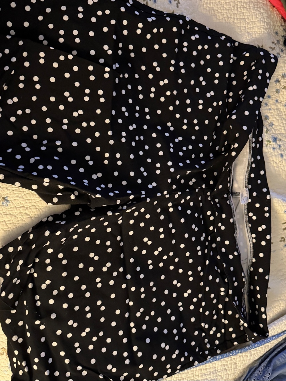 Terra & Sky Black and White Polka Dot Casual Shorts